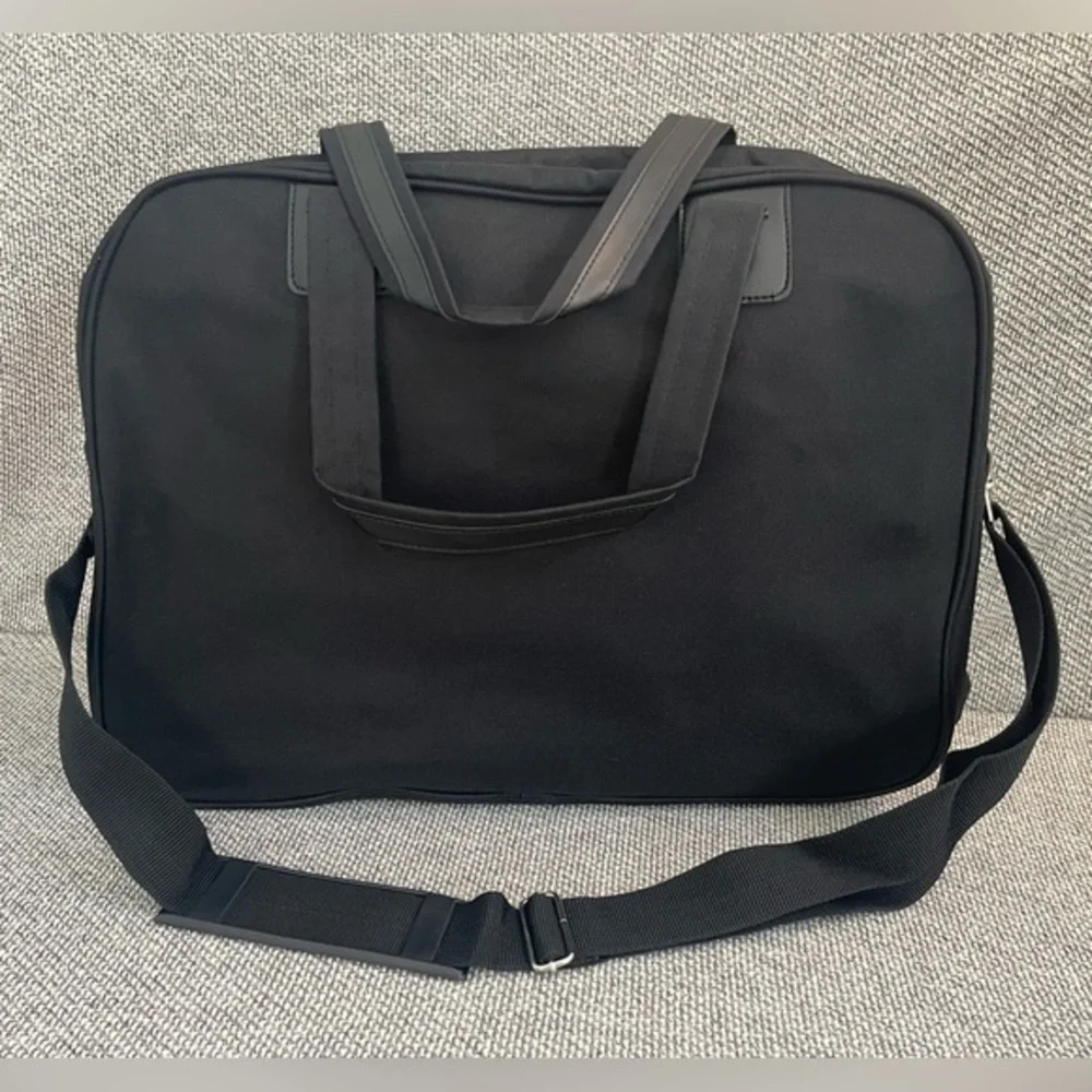 Carolina Herrera Black Laptop Bag with Geometric Design